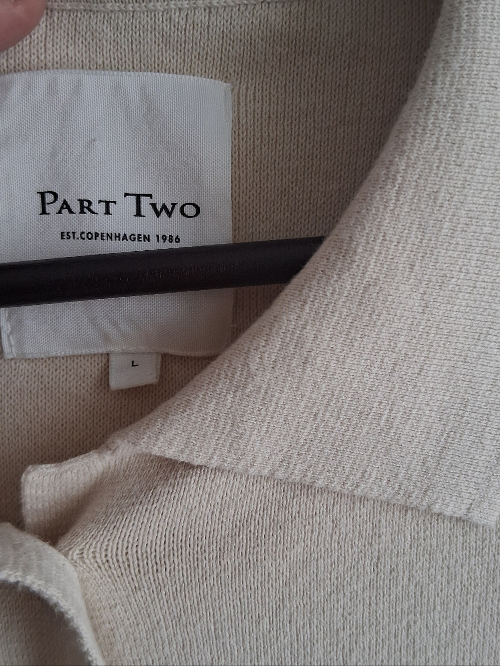 Part Two Frieda Cotton Cardigan Knit Jacket Size Large Pocket Collar Style EUC - Picture 5 of 11